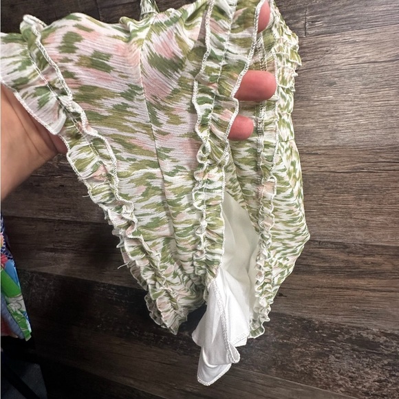 Francesca's Collections Sage Green Cream Romper - Picture 12 of 14